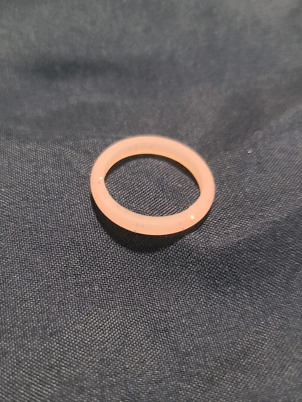 Clear Pink Glitter Silicone Ring sz 5.5